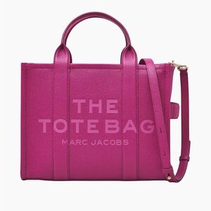 EUC Marc Jacobs Leather Medium “The Tote Bag” in Lipstick Pink w/ Bonus Strap